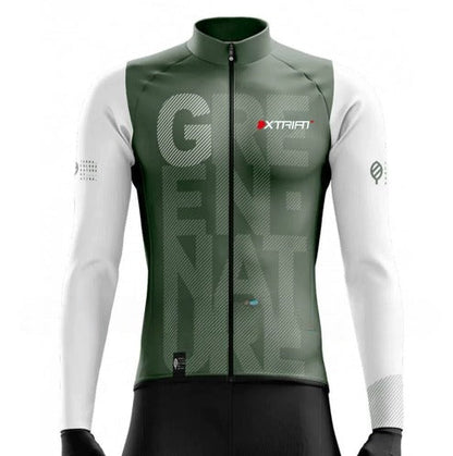 XTRIAT Maillot de Cyclisme Hiver Homme | Polaire, Chaud & Résistant au Froid