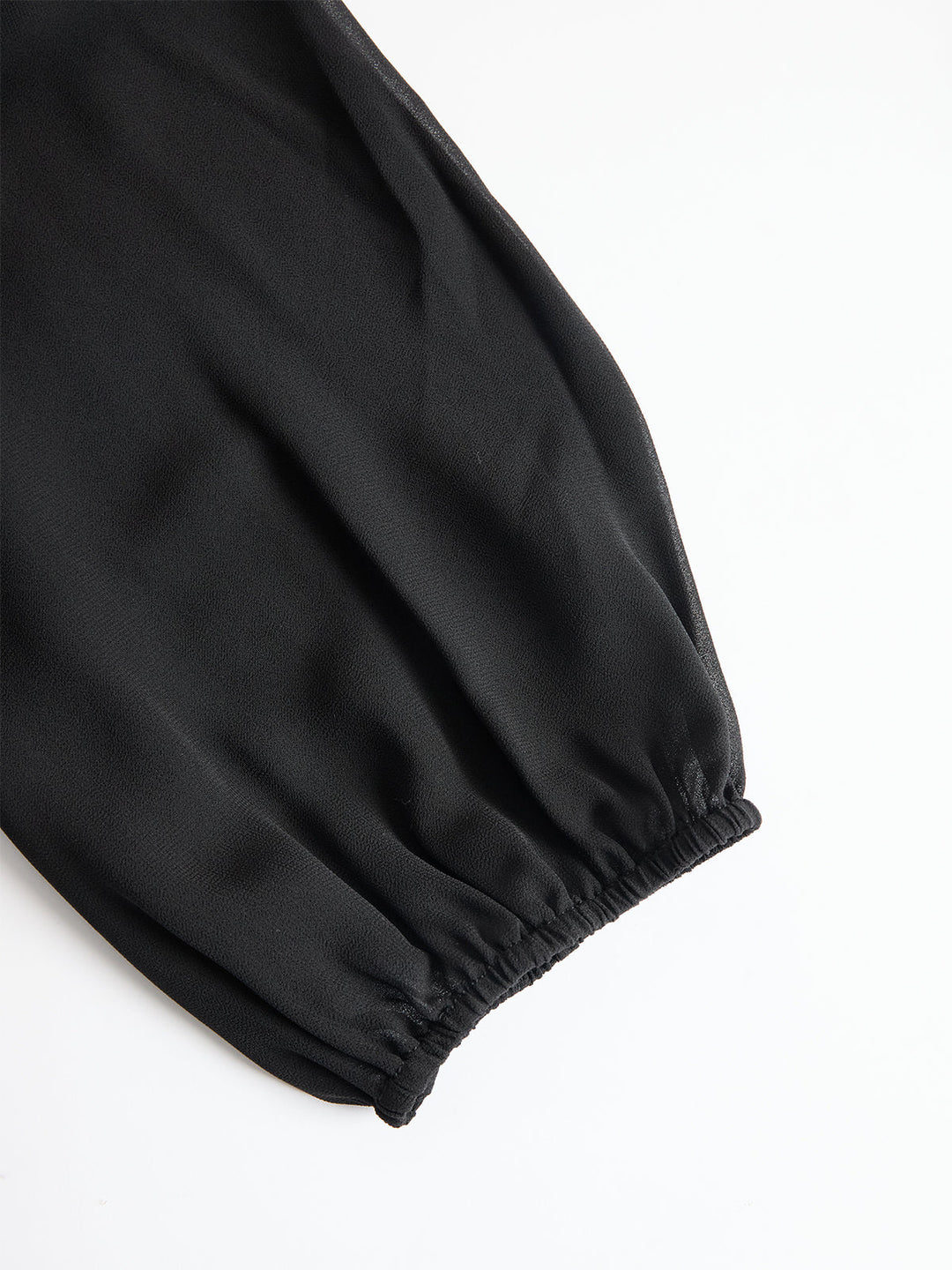 Black Chiffon Top And Wide Leg Pants Three Piece Set