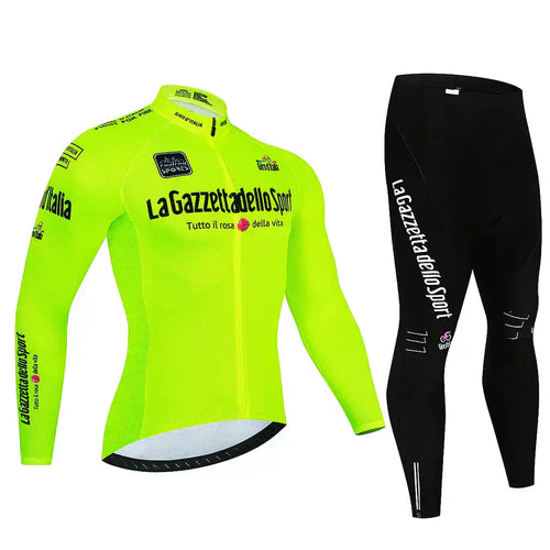 Giro D’Italia | Maillot De Cyclisme Professionnel À Manches Longues – Version Doublée Polaire