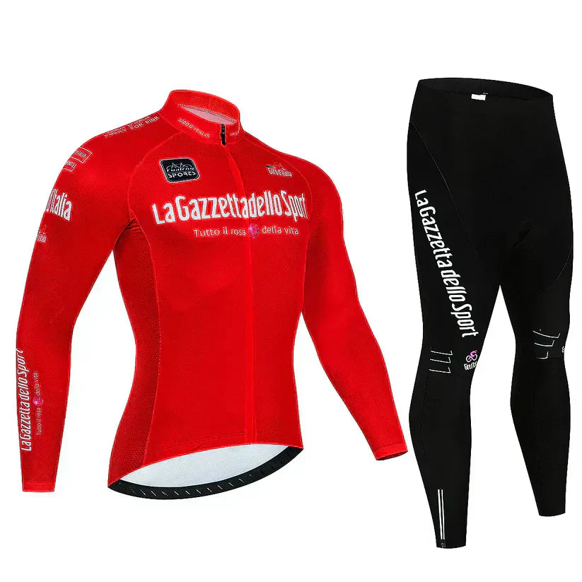Giro D’Italia | Maillot De Cyclisme Professionnel À Manches Longues – Version Doublée Polaire