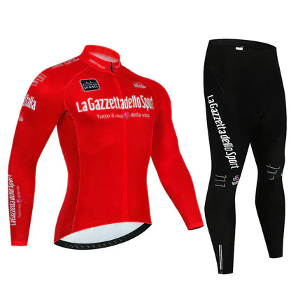 Giro D’Italia | Maillot De Cyclisme Professionnel À Manches Longues – Version Doublée Polaire