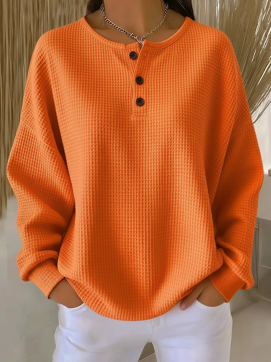 Annelie™ | Stilren Henley-blus med mjuk känsla